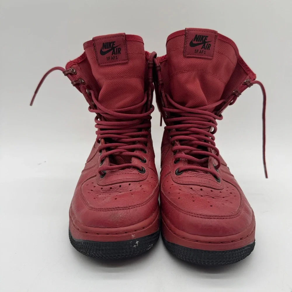 Nike SF Air Force 1 High Womens US 9 Cedar Red Black Sneakers Missing Straps